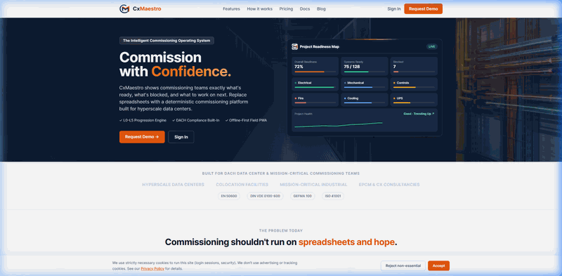 CX Maestro - Intelligent Commissioning OS for Data Centers